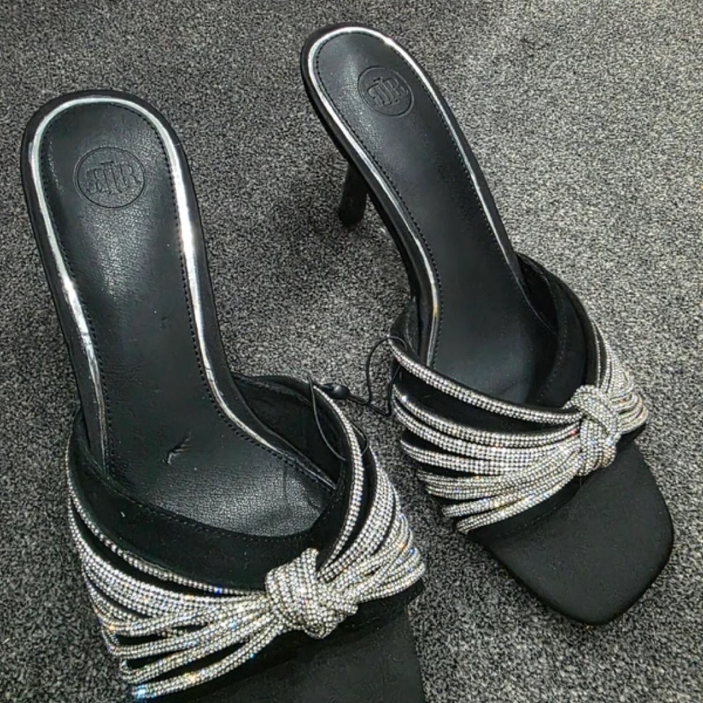 River Island Black and Silver Heels